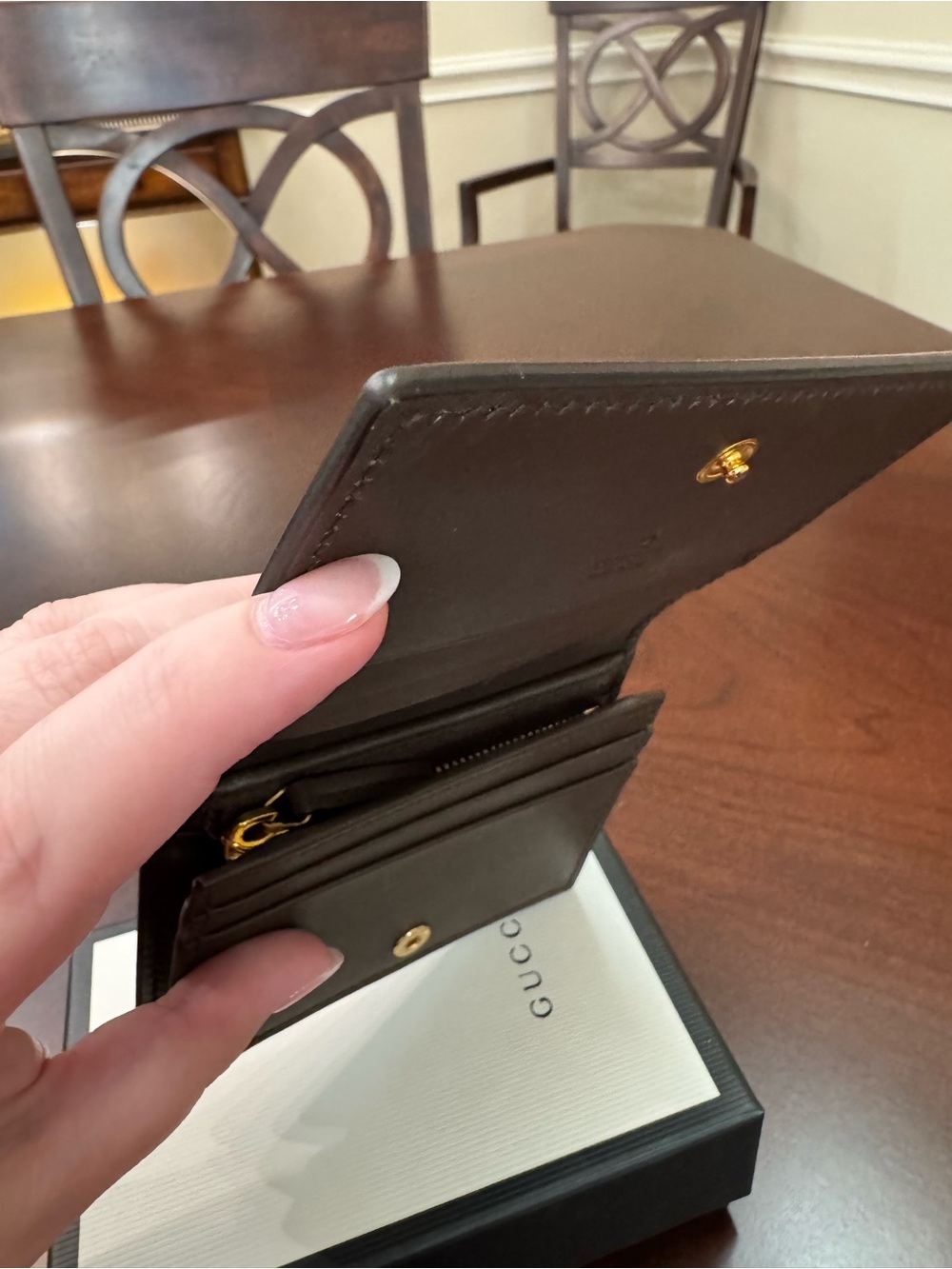 Gucci beige and brown GG canvas compact card case - Picture 3 of 5
